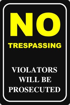 Picture of No Trespassing Signs 64462