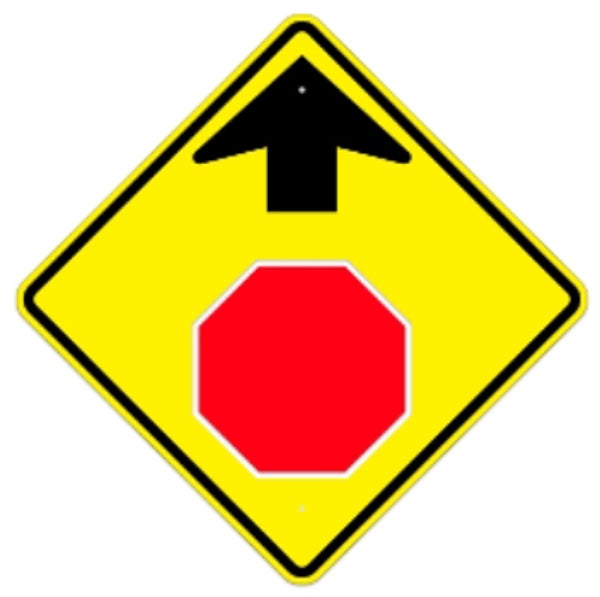 Stop Sign Ahead - 30" Diamond - .080 HIP Template Customization