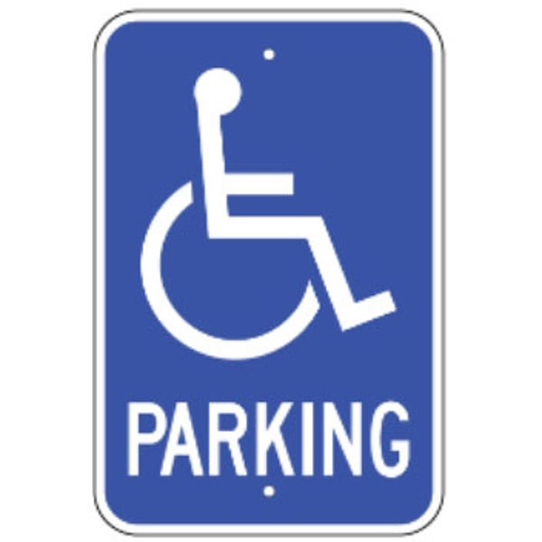 Parking with Handicap Logo - 12"x18" - .080 EGP Template Customization
