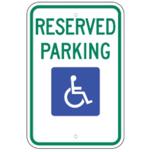 Reserved Parking with Handicap Logo - 12"x18" -  .080 HIP Template Customization