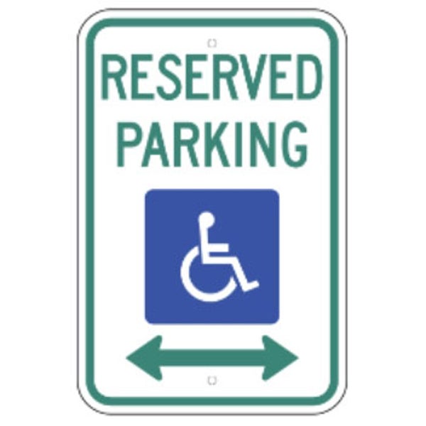 Reserved Parking with Handicap Logo and Arrow - 12"x18" - .080 EGP Template Customization