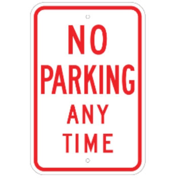 No Parking Any Time - 12"x18" - .080 EGP Template Customization