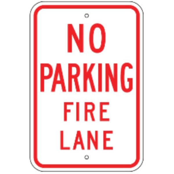 No Parking Fire Lane - 12"x18" - .080 EGP Template Customization