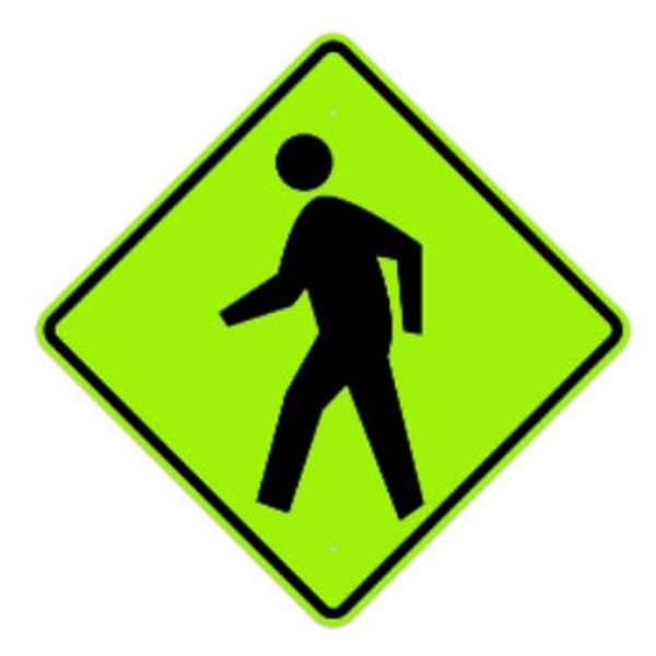 Pedestrian Crossing Symbol - 30" Diamond - .080 DG3 Template Customization