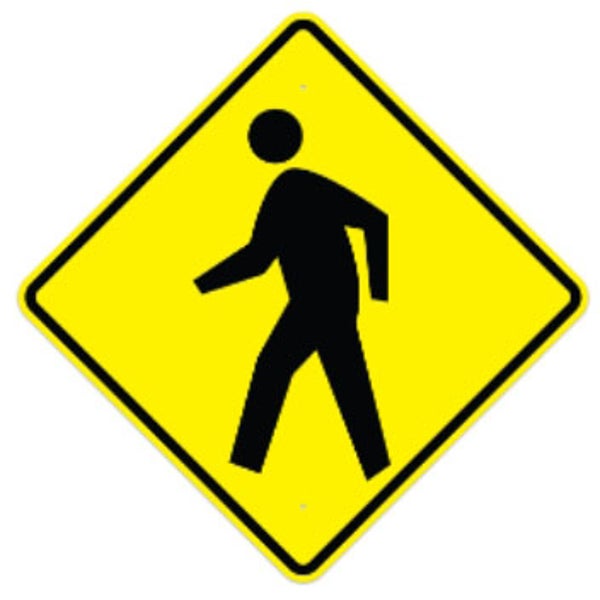 Pedestrian Crossing Symbol - 30" Diamond - .080 HIP Template Customization