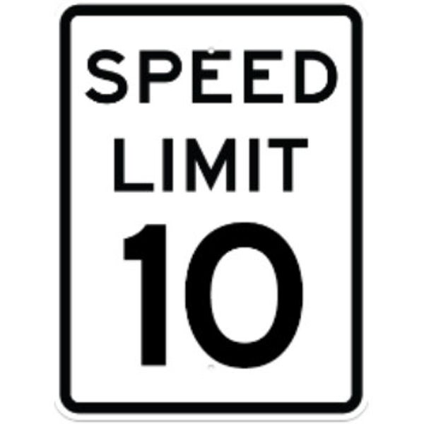 Speed Limit 10 24"h x 18"w (.080 Reflective Aluminum) Template Customization