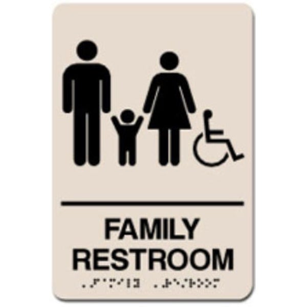 Family Accessible ADA Restroom Sign Template Customization
