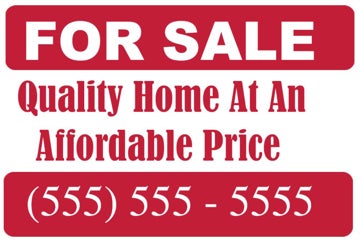 Correx Notice House for Sale Sign 20x30cm Apartment Or Flat