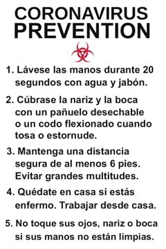 Picture of Spanish Coronavirus Signs 872155356