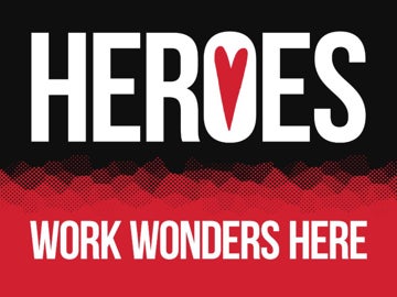Picture of Heroes Work Here Signs 872483506