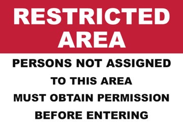 Picture of Restricted Area Signs 859799765