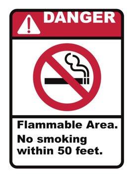 Picture of No Smoking Flammable Signs 860535128