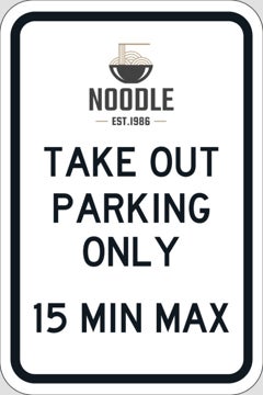 Picture of Take Out Only Parking Signs 872129105