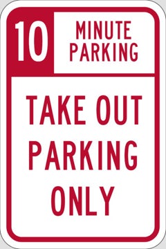 Picture of Take Out Only Parking Signs 872129065