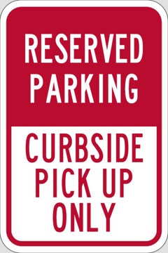Picture of Curbside Pickup Parking Signs 872127804