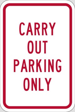 Picture of Take Out Only Parking Signs 872129098
