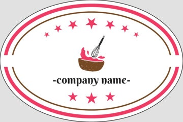 Picture of Food & Beverage Sticker 1 - Oval 2" x 3"