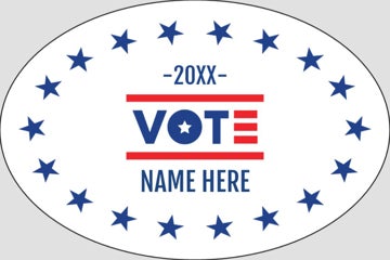 Picture of Political Stickers 9 - Oval 2" x 3"